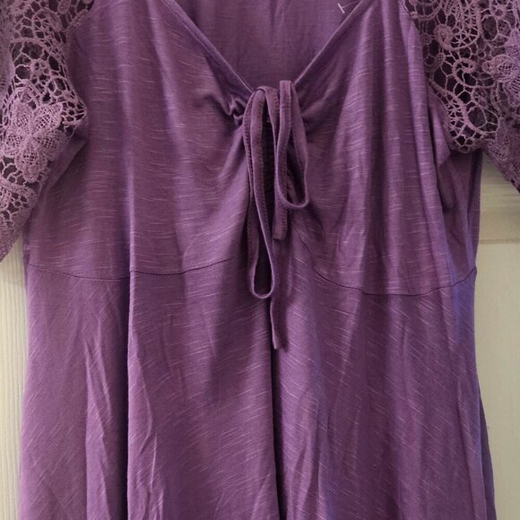 Love kiss boho shark bite hem purple tunic Hippie Witchy Whimsigoth blouse XXL - Picture 6 of 6